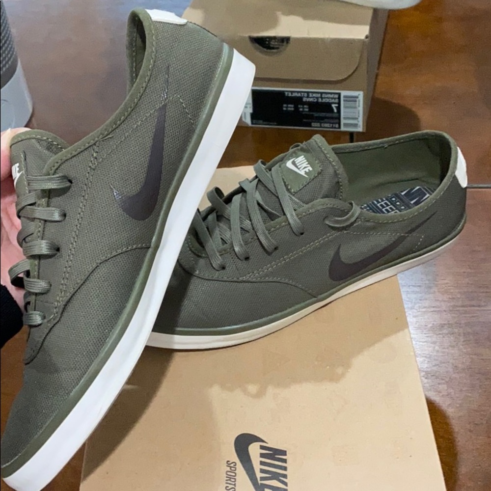 Nike Olive Green Starlet Saddle Canvas Sneakers